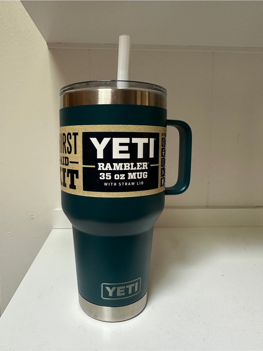 Yeti Rambler 35 oz‎ MUG w/Straw Lid - Agave Teal. NWT